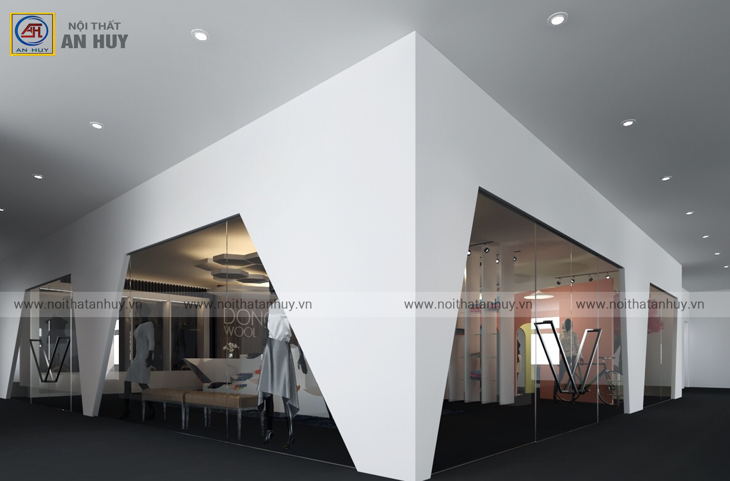 Thiết kế showroom, văn phòng công ty Đông Đô Wool – 1000m2 tại An Khánh – Hà Nội