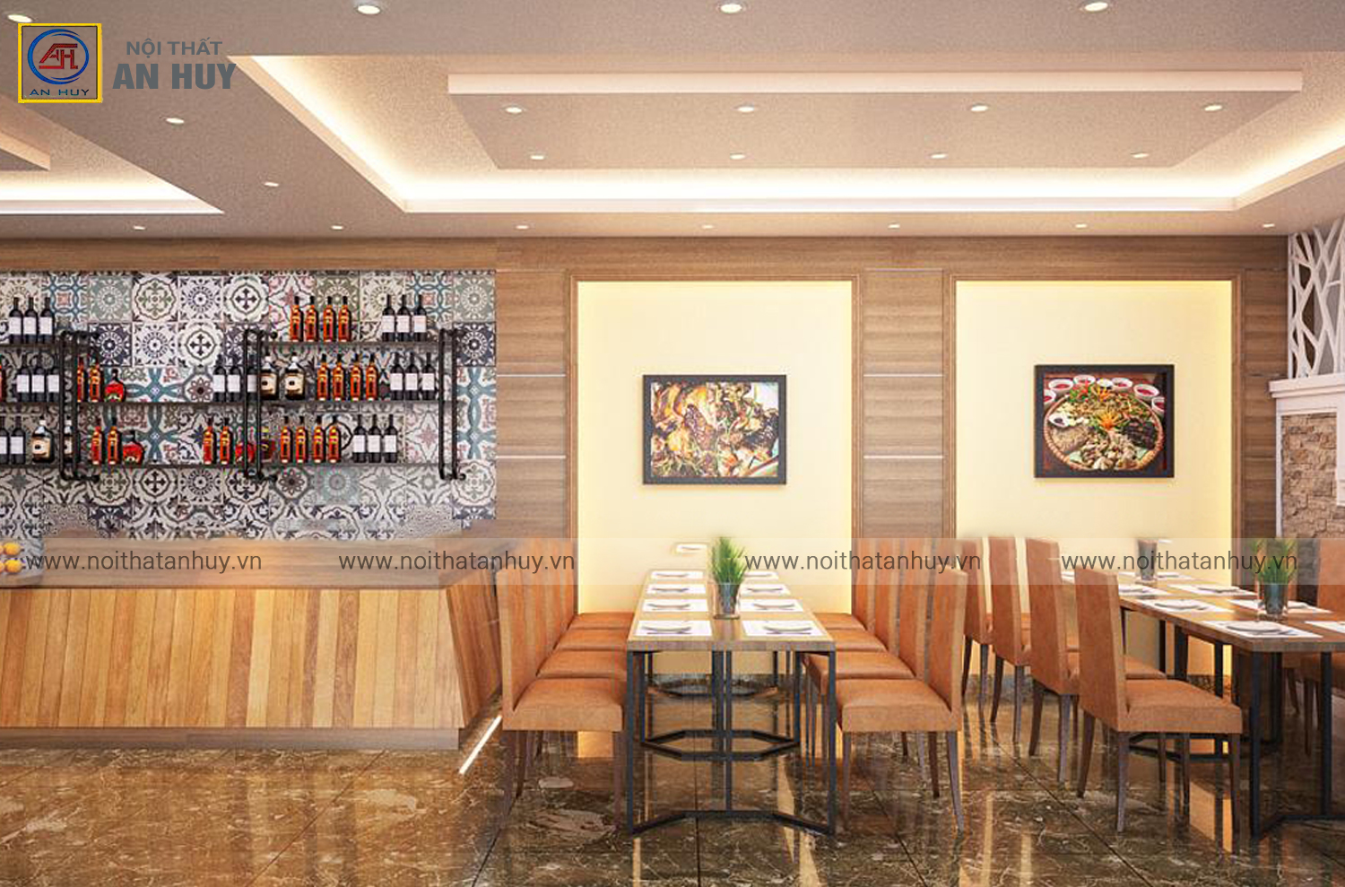 Thiết kế nội thất nhà hàng Vạn Phúc – Hà Đông
